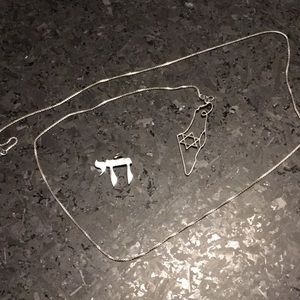 Israel and chai pendant plus chain